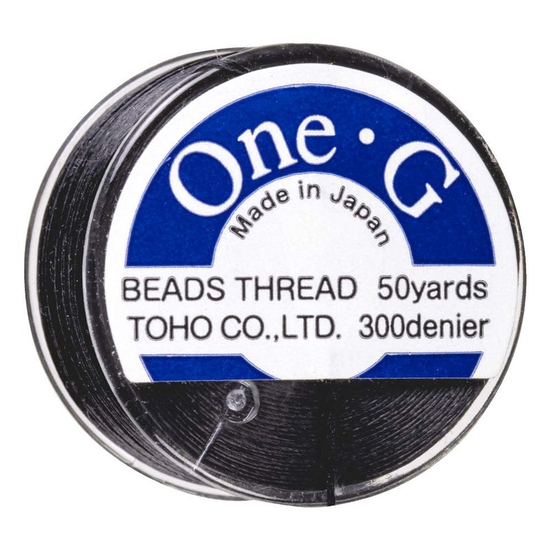 TOHO One-G Beading Thread, 50 Yard Bobbin (Black) - Image 1